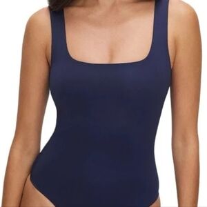 NWT Good American Women Blue Rinse Scuba Bodysuit One-Piece Swim sz 1/S